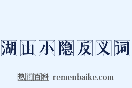 湖山小隐反义词是什么意思的图片